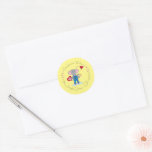 Cute Elephant and Heart Yellow Envelope Seals