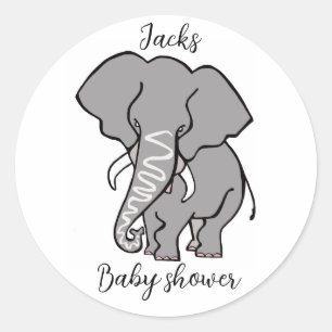 Cute ELEPHANT - Animal - baby shower - Personalize Classic Round Sticker