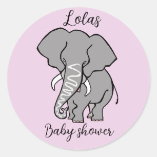 Cute ELEPHANT - Animal - Baby shower - Personalize Classic Round Sticker