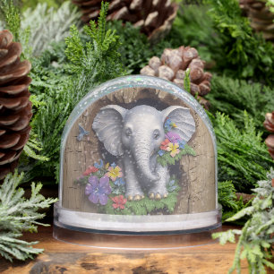Cute Elephant Animal  Snow Globe