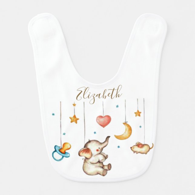 Cute Elephant baby  Bib (Front)