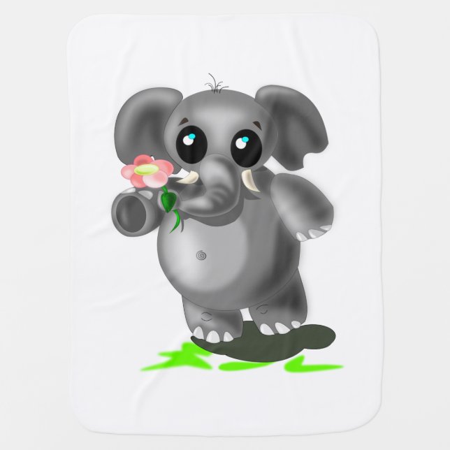 Cute Elephant Baby Blanket (Front)