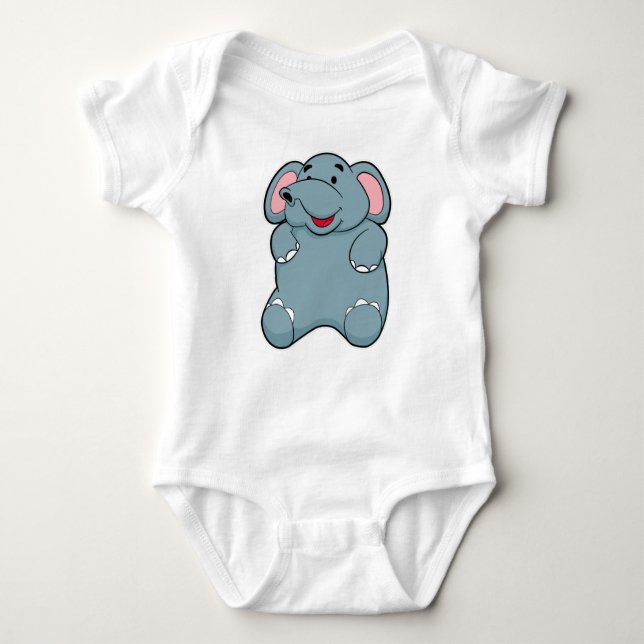 Cute Elephant Baby Bodysuit (Front)