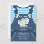 Cute Elephant Baby Boy Baby Shower Invitation (Front)