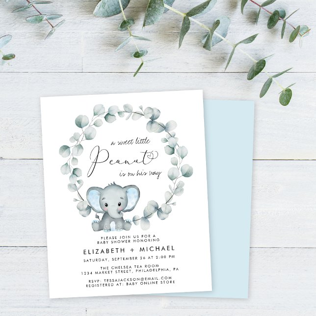 Cute Elephant Baby Boy Couples Shower Invitation (Creator Uploaded)