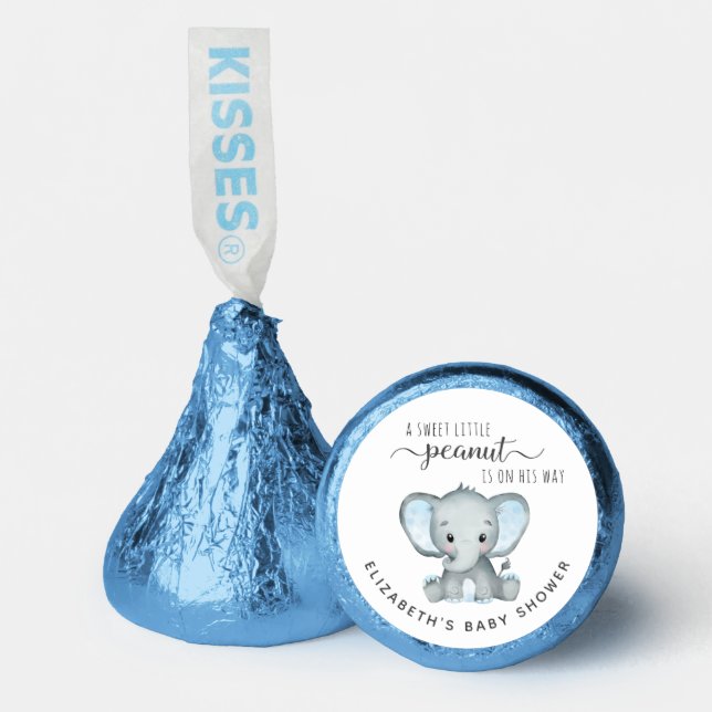 Cute Elephant Baby Boy Shower Hershey®'s Kisses® (Front)