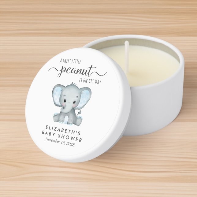 Cute Elephant Baby Boy Shower Mini Candle Favors (Creator Uploaded)