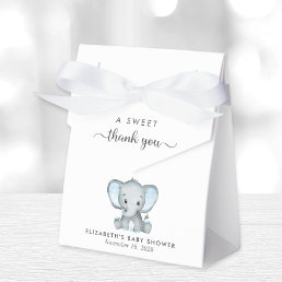 Cute Elephant Baby Boy Shower Thank You Favor Boxes