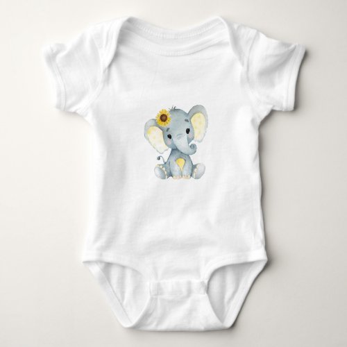 Cute elephant baby girl bodysuit