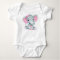 Cute elephant baby girl bodysuit pink rustic