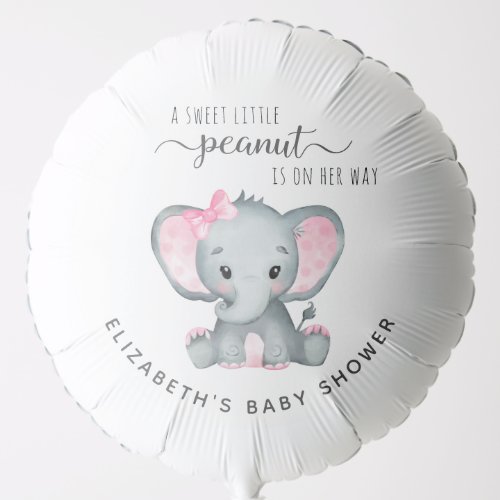Cute Elephant Baby Girl Shower Balloon