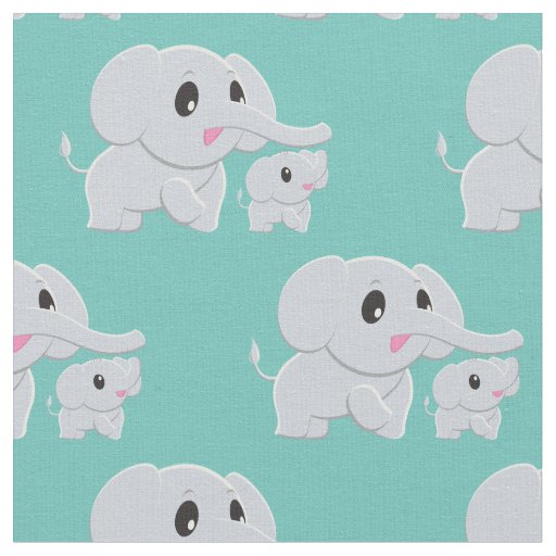 Cute Elephant Baby Nursery Decor Fabric
