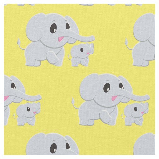 Cute Elephant Baby Nursery Decor Fabric