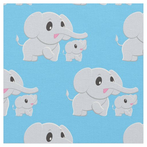 Cute Elephant Baby Nursery Decor Fabric