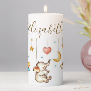 Cute Elephant baby Pillar Candle