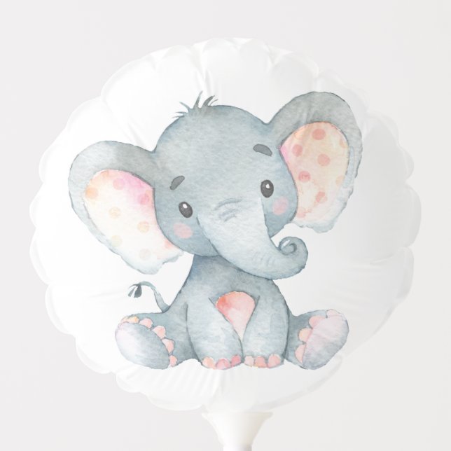 Cute Elephant Baby Shower Balloon (Front)