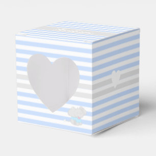 Cute Elephant Baby Shower Blue Favor Box