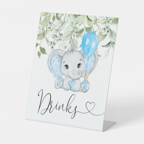 Cute Elephant Baby Shower Boy Drinks