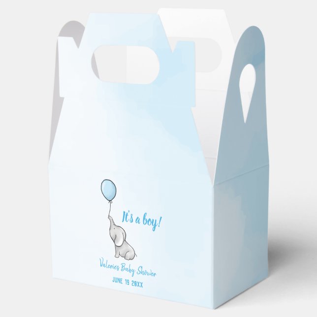Cute elephant baby shower boy favor boxes (Opened)