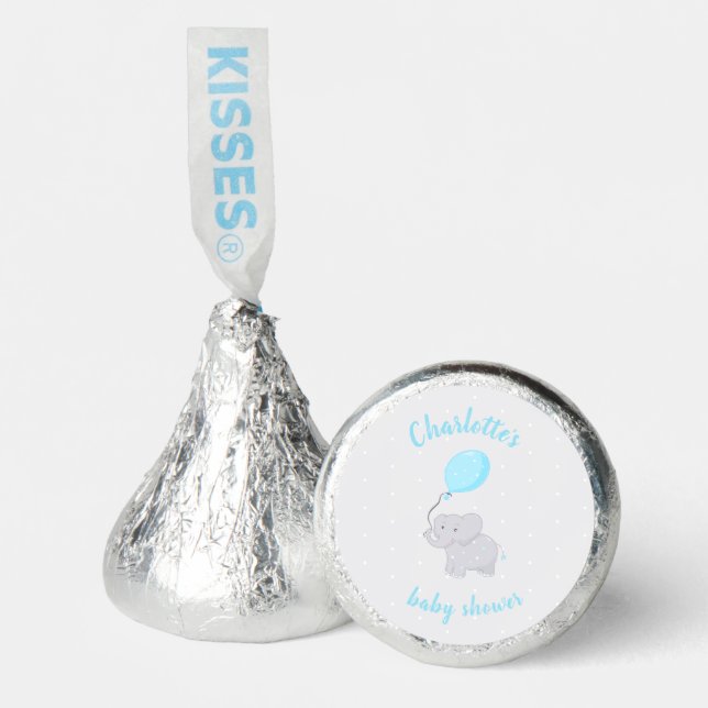 Cute Elephant Baby Shower Boy Hershey®'s Kisses® (Front)
