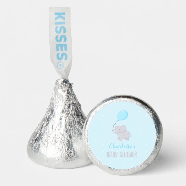 Cute Elephant Baby Shower Boy Hershey®'s Kisses® (Front)