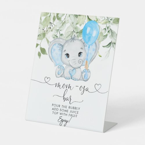 Cute Elephant Baby Shower Boy Mom-osa Bar