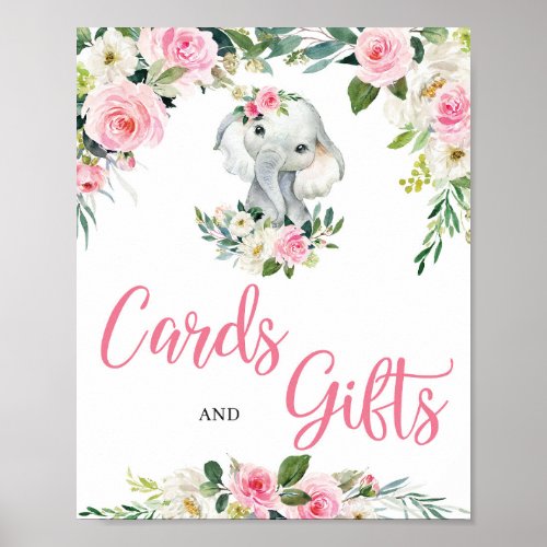 Cute Elephant Baby Shower Cards and Gifts Sign