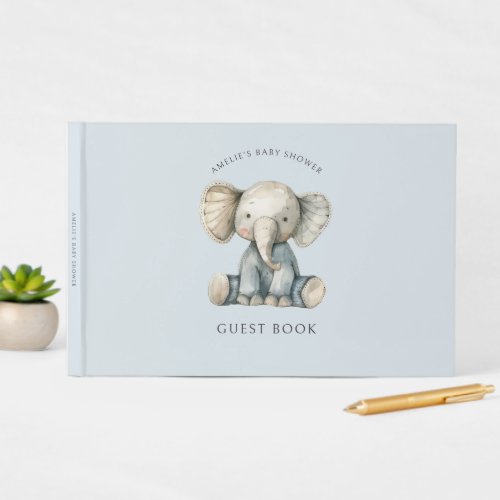 Cute Elephant Baby Shower Guest Book