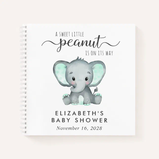 Cute Elephant Baby Shower Guest Book | Zazzle