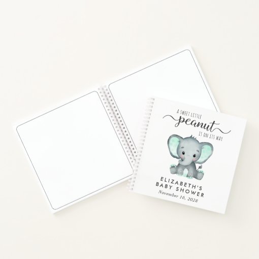 Cute Elephant Baby Shower Guest Book | Zazzle