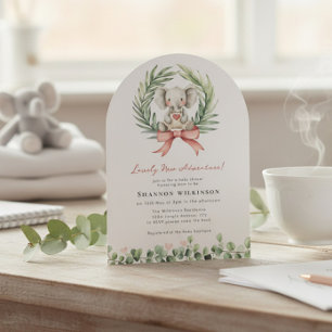 Cute Elephant Baby Shower Invitation