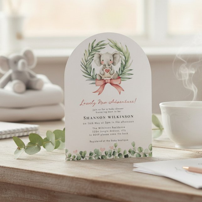 Cute Elephant Baby Shower Invitation (Creator Uploaded)