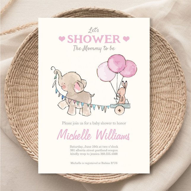 Cute Elephant Baby shower Invitation (Creator Uploaded)