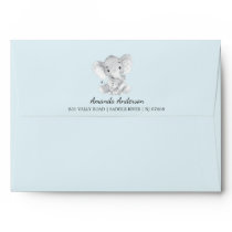 Cute Elephant Baby Shower Invitation Envelope Cute Elephant Baby Shower Invitation Envelope