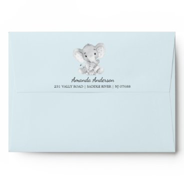 Cute Elephant Baby Shower Invitation Envelope