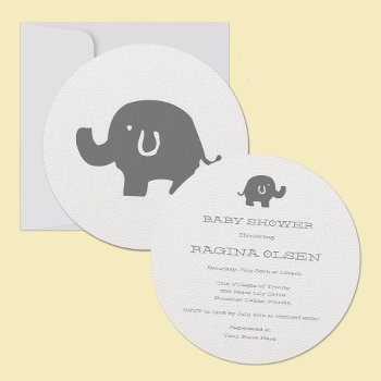 Cute Elephant Baby Shower Invitations by macdesigns1 at Zazzle