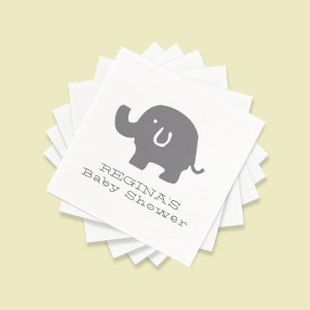 Cute Elephant Baby Shower Paper Napkins by macdesigns1 at Zazzle