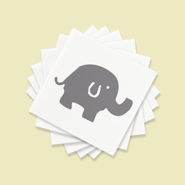 Cute Elephant Baby Shower Paper Napkins (Creator Uploaded)