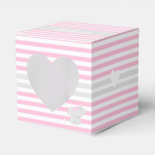 Cute Elephant Baby Shower Pink Favor Box