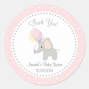 Cute Elephant Baby Shower Sticker