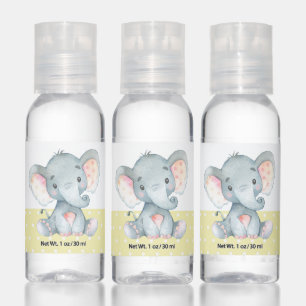 Cute Elephant Baby Shower Yellow Hand Sanitizer