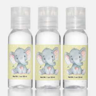Cute Elephant Baby Shower Yellow Hand Sanitizer