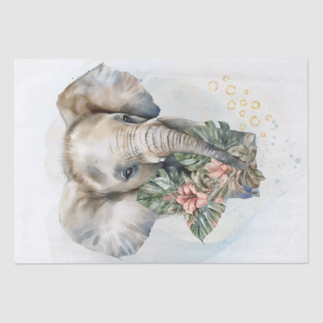 Cute Elephant Baby Tissue Paper (Front)