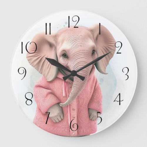 Cute Elephant Baby Wool Sweater Large Clock