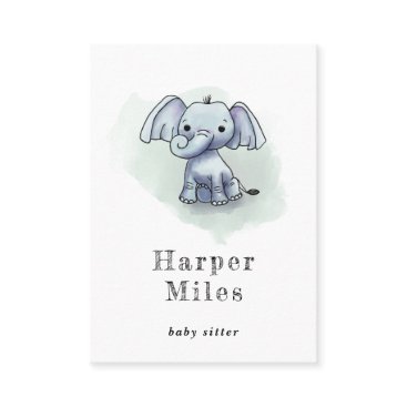 Cute elephant babysitter nanny business card Cute elephant babysitter nanny business card