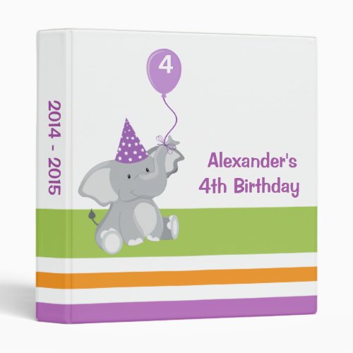 Cute Elephant  Balloon Birthday Photo Album Binder