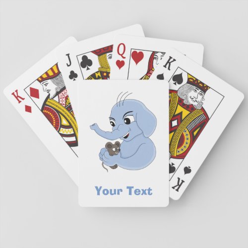 Cute elephant bcartoon playing cards