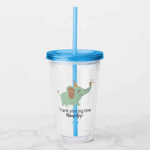 Cute Elephant Big Thank you, Baby Shower Thanks Acrylic Tumbler