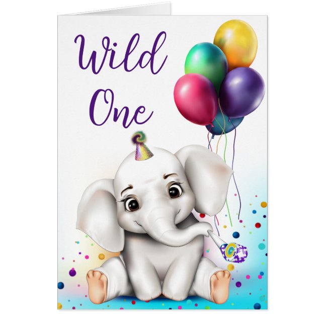 Cute Elephant Birthday (Front)