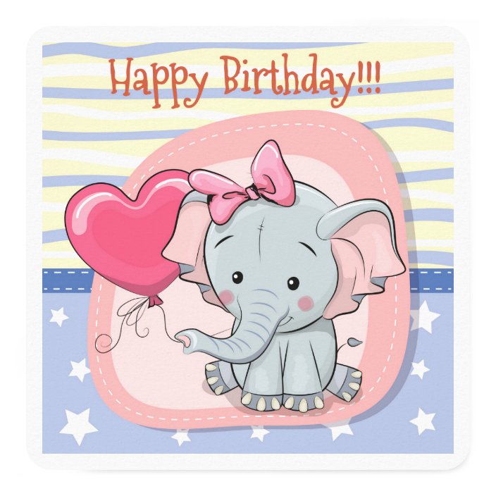 elephant invitation card